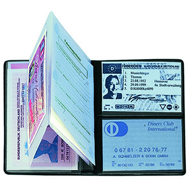 CreativDesign® Ausweistasche "Euro" Normalfolie mit Einschub - schwarz-988