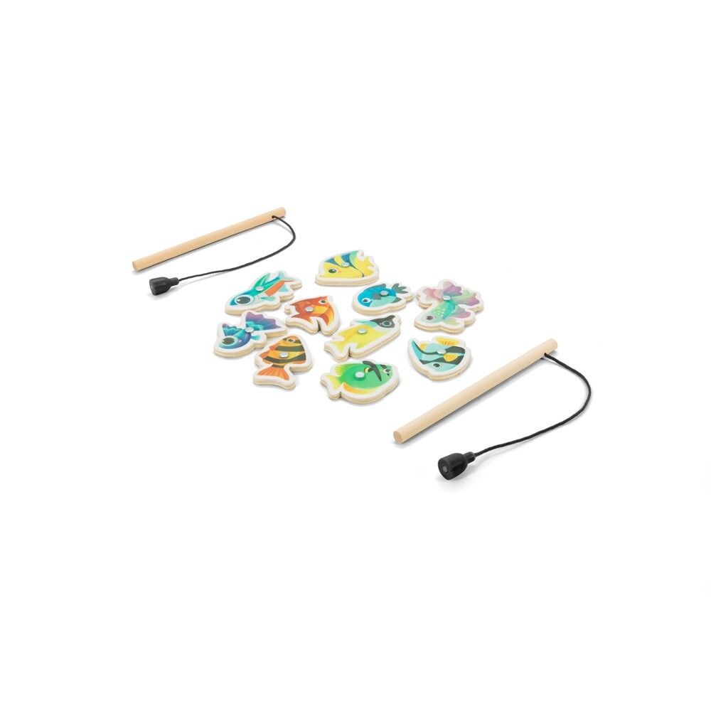 FISHY Angelspiel mit 10 Holzfischen, ideal für Kinder - natur-77