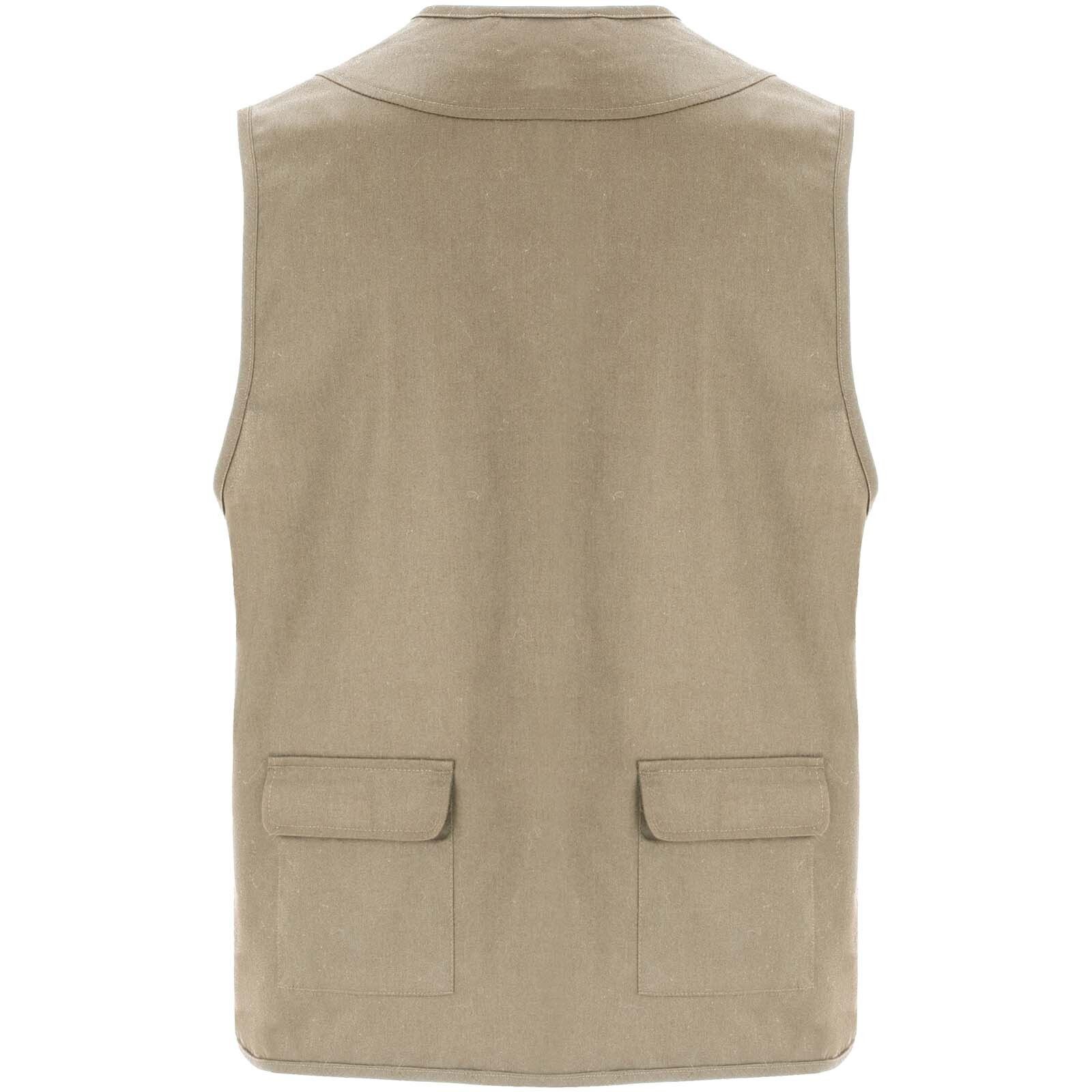 Venera Arbeitsweste mit V-Ausschnitt und mehreren Taschen, 200 g/m2  - dunkelsand-463