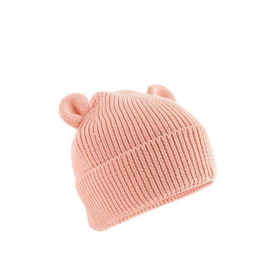 Organic Baby Bear Beanie - peach-893