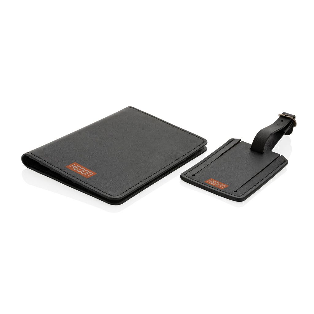 Swiss Peak Reise-Geschenkset aus GRS recyceltem PU - schwarz-706