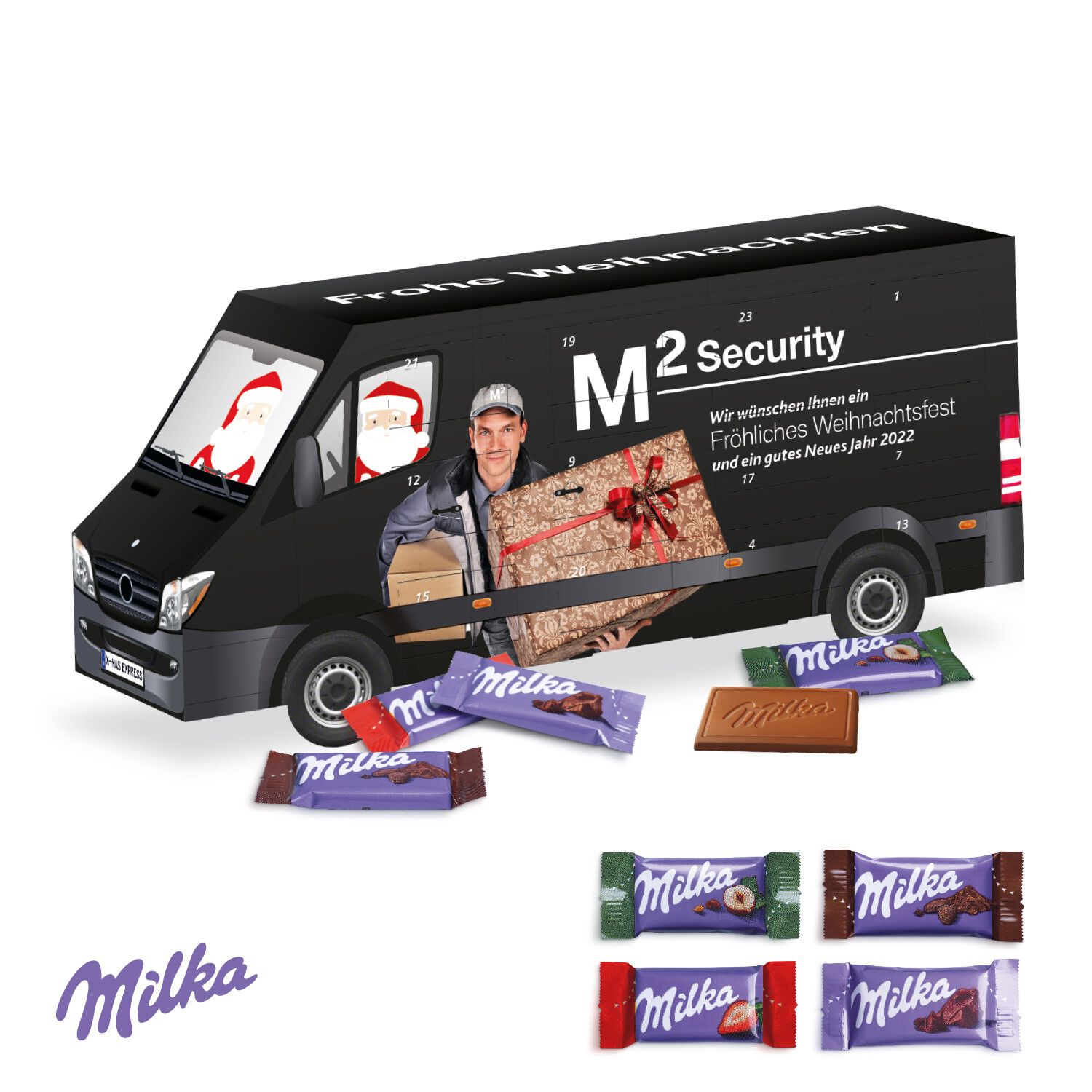 3D Adventskalender "Transporter" mit Milka Schokolade-933