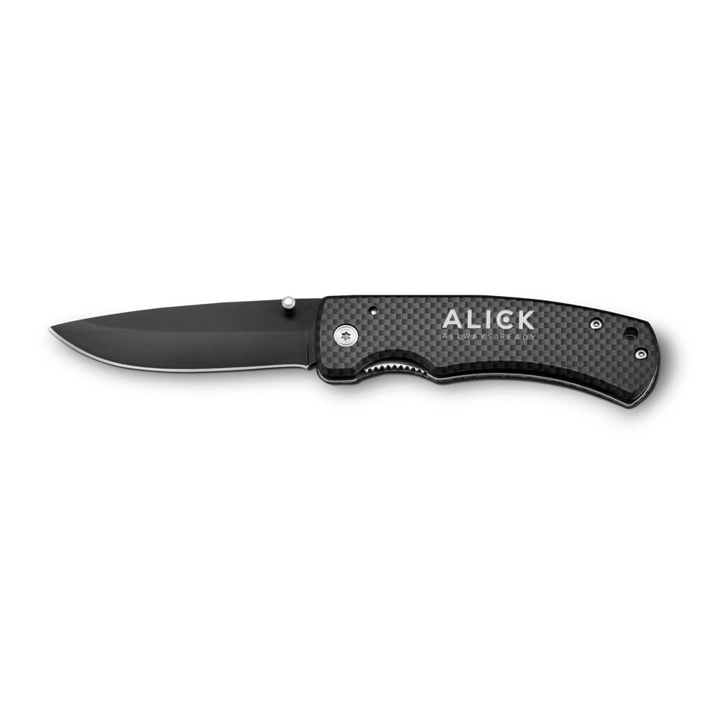 ALICK Taschenmesser aus Aluminium mit Carbonfaserbeschichtung - schwarz-226