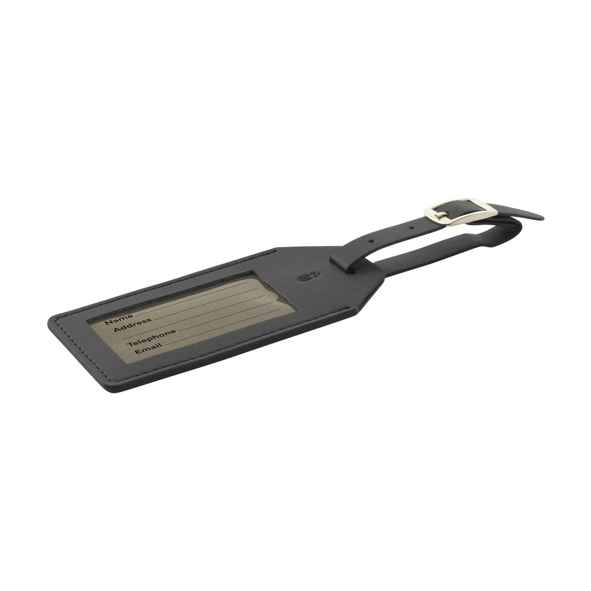 Vegan Pineapple Leather Luggage Tag - schwarz-383