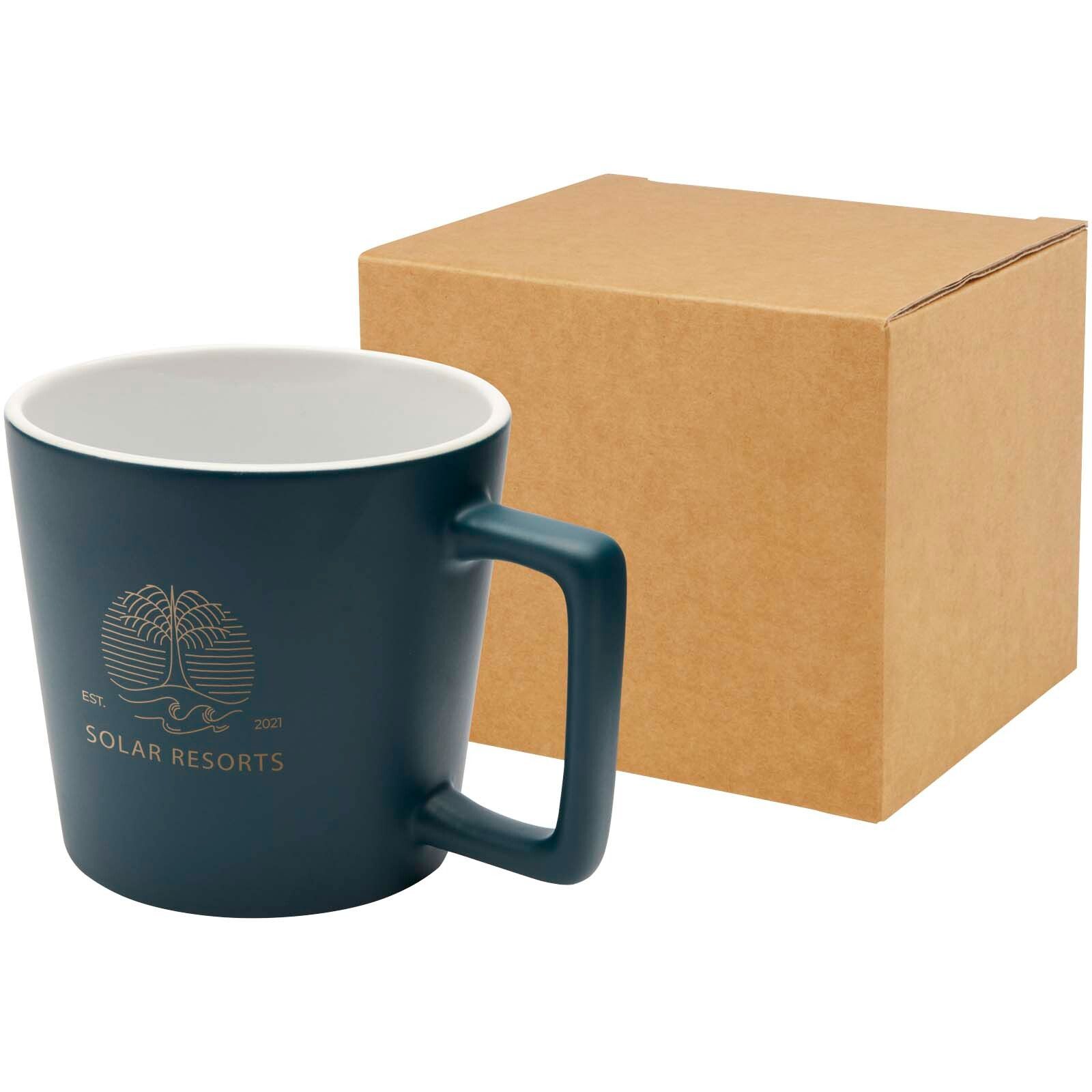 Cali 370 ml Keramiktasse mit matter Oberfläche - tiefseeblau-62