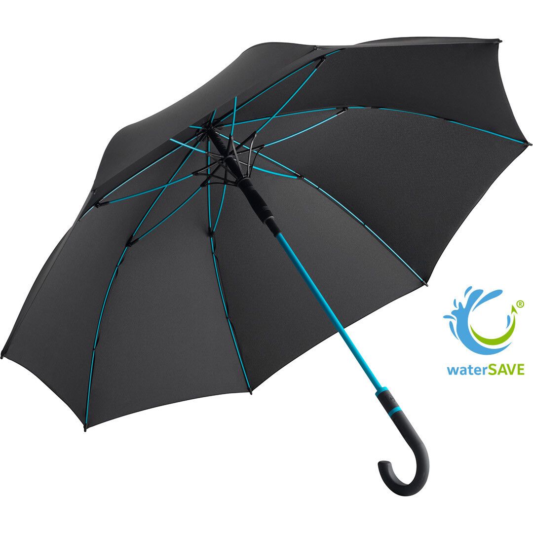 AC-Midsize-Stockschirm FARE® Style Ø112 cm - schwarz - petrol-779