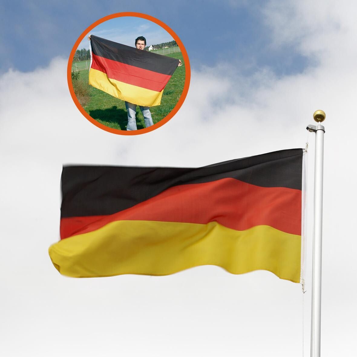 Flagge Nations, 1,5 m - Deutschland-Farben-55