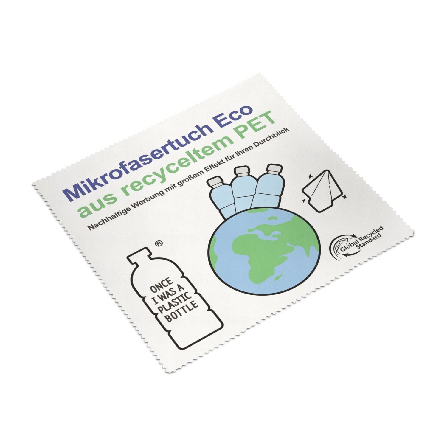 Brillenputztuch rPET Lose - ohne Verpackung - 18 x 18 cm-486