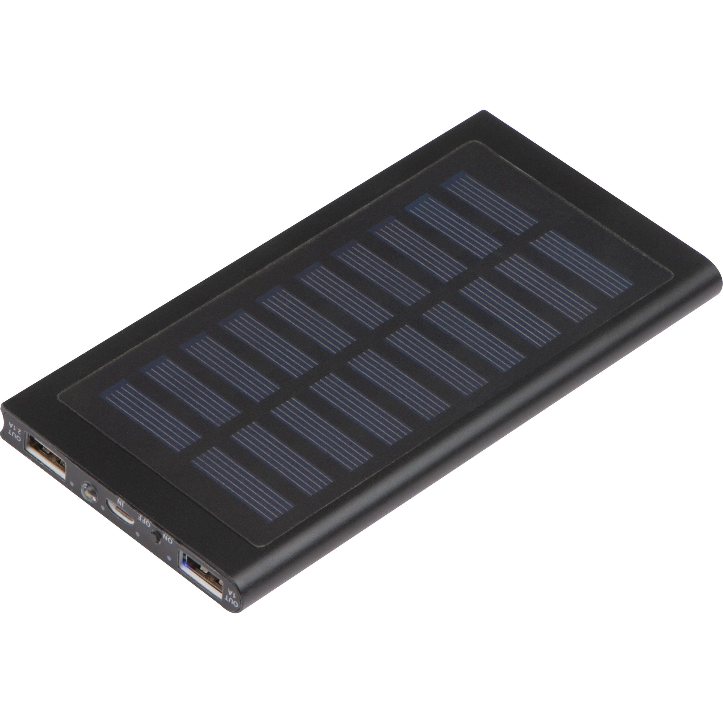 Solar Powerbank aus Metall 8.000mAh - schwarz-889