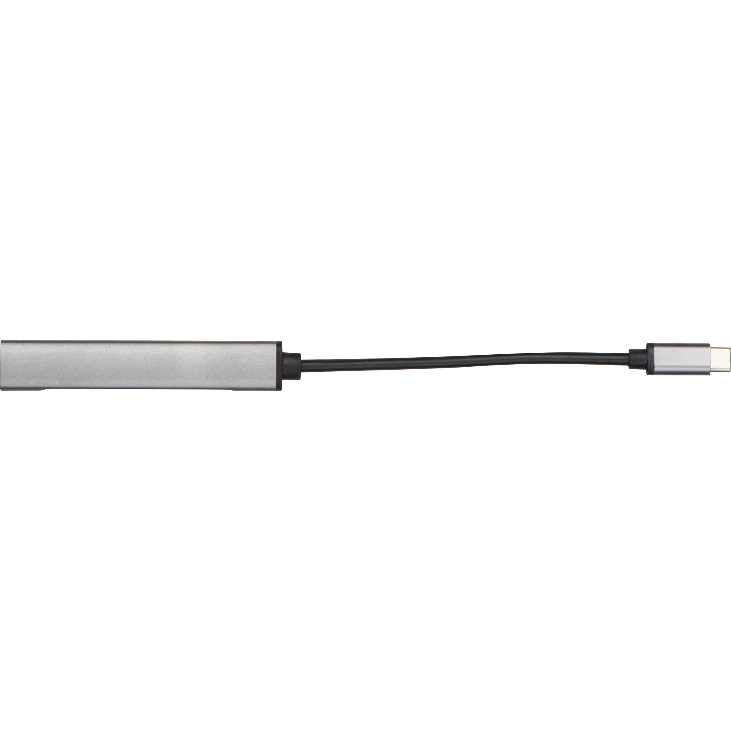 USB Hub aus recyceltem Aluminium - silbergrau-334