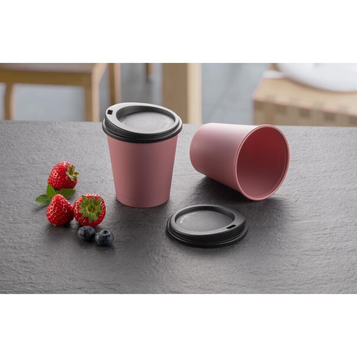Kaffeebecher ToGo, 0,2 l - behagliches blau - schwarz-872