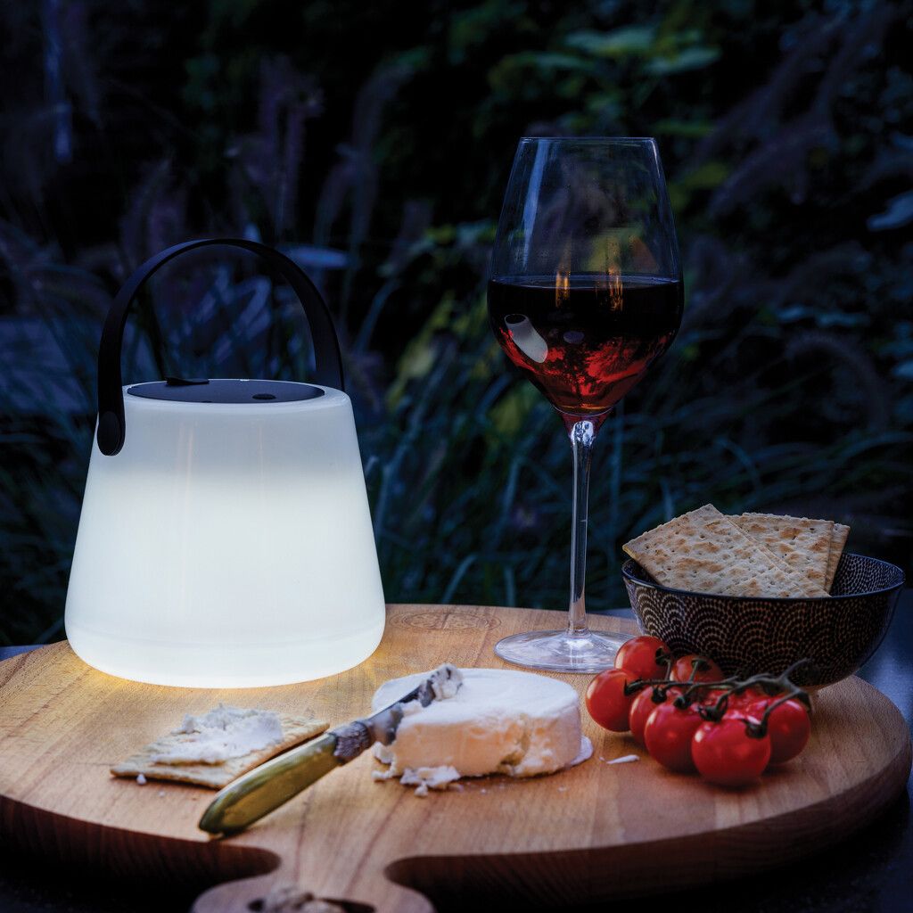 SolarGlow Außenleuchte aus RCS rec. Kunststoff mit USB-Lampe - weiß-219