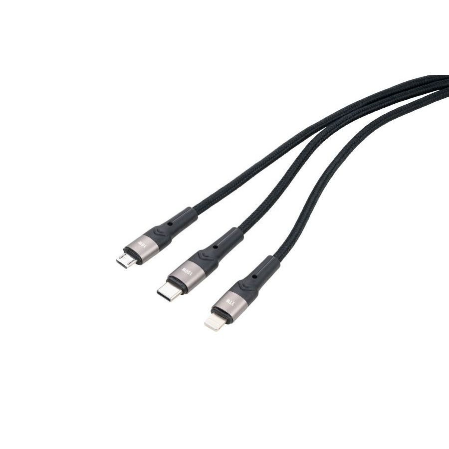 Troika Schnellladekabel Troika DREIZACK PRO - anthrazit - schwarz-189