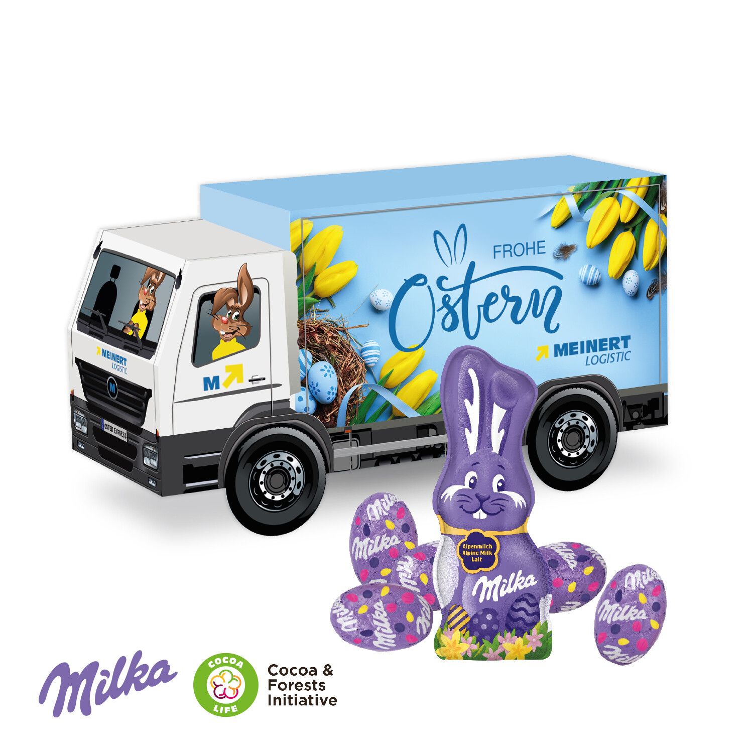 3D Präsent "Lkw" Ostern mit Schokoladenmischung von Milka-11