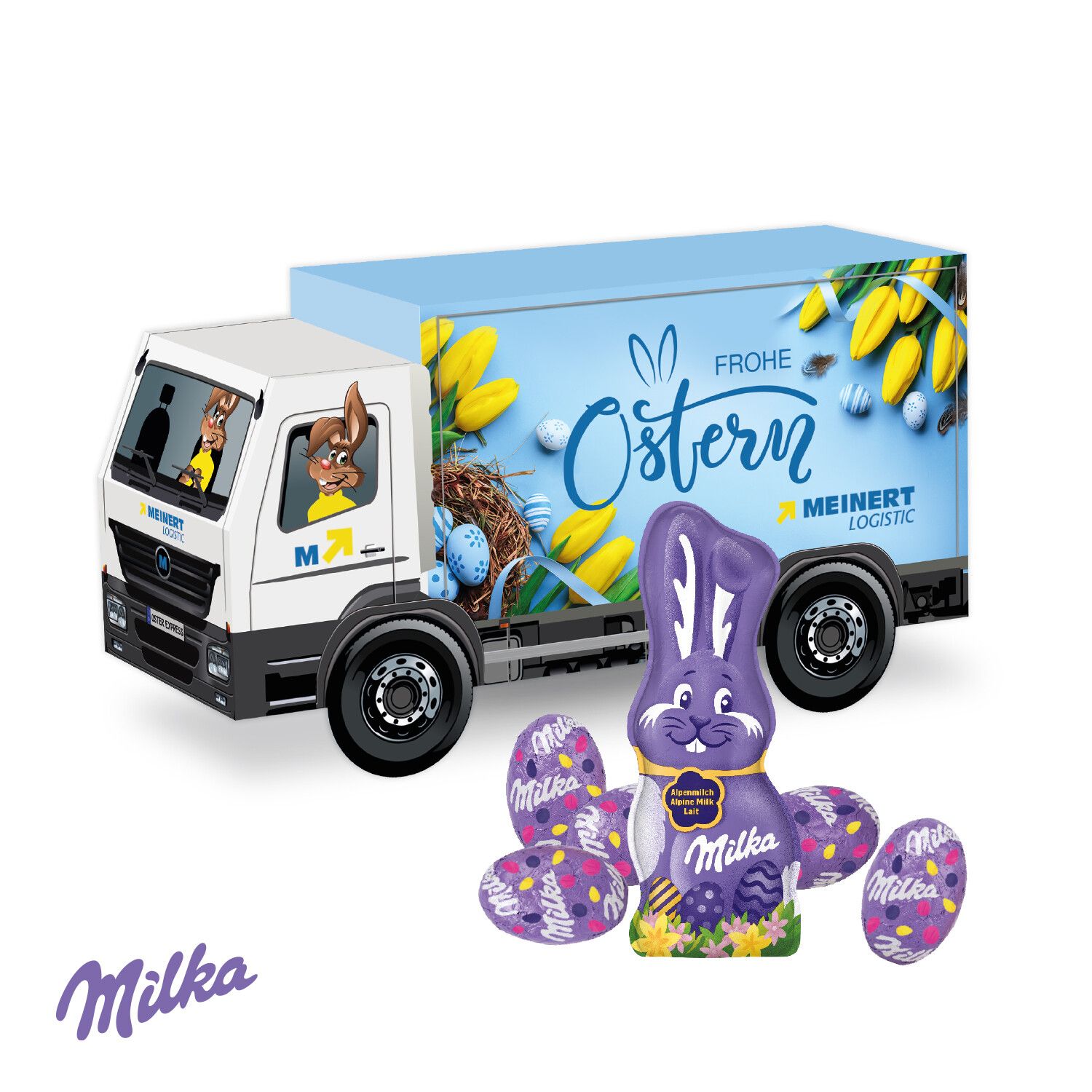 3D Präsent "Lkw" Ostern mit Schokoladenmischung von Milka-11