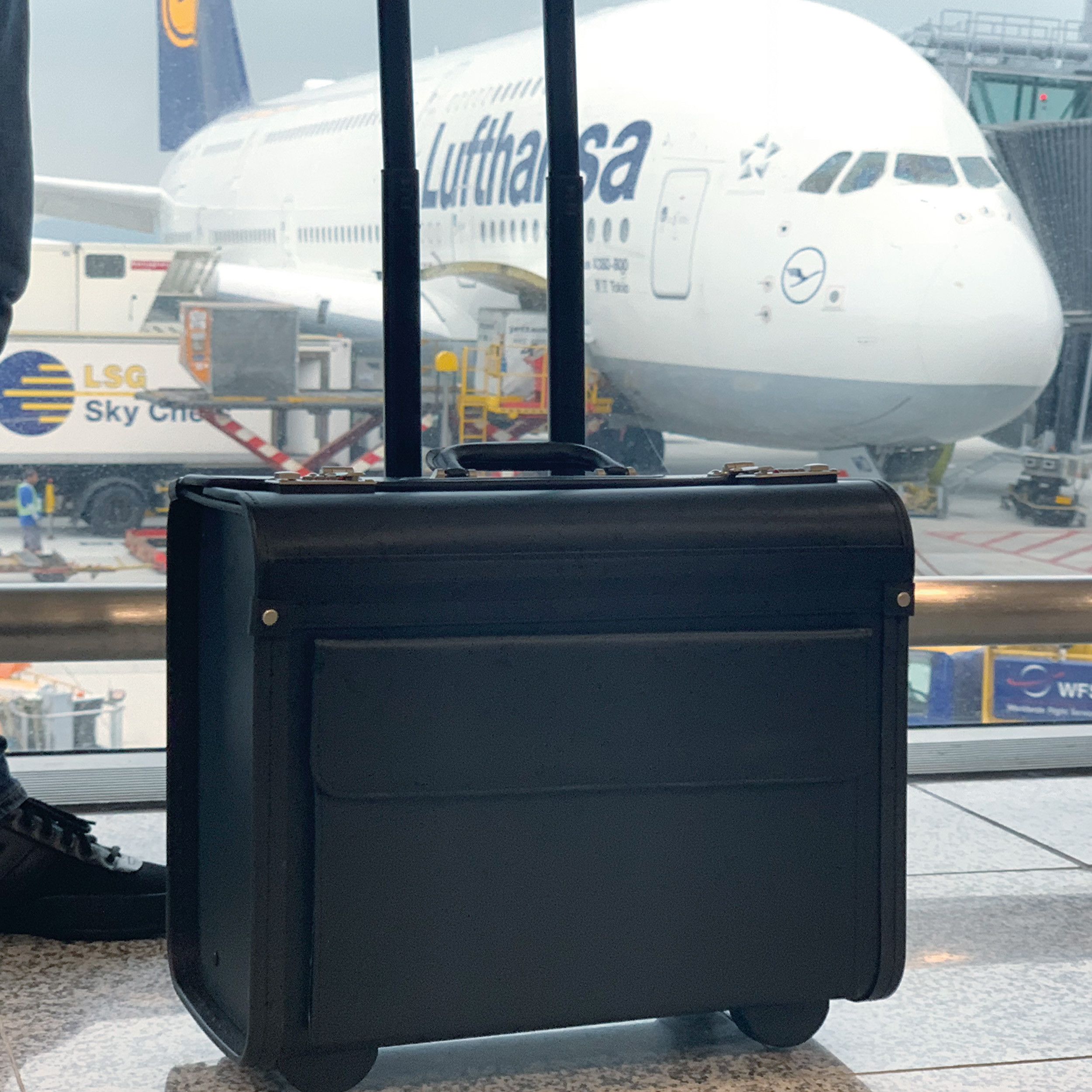 Akten-/Pilotenkoffer Trolley aus Kunstleder - schwarz-499