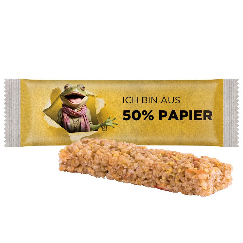 Müsliriegel Multikorn Apfel, Papierfolie weiß-716