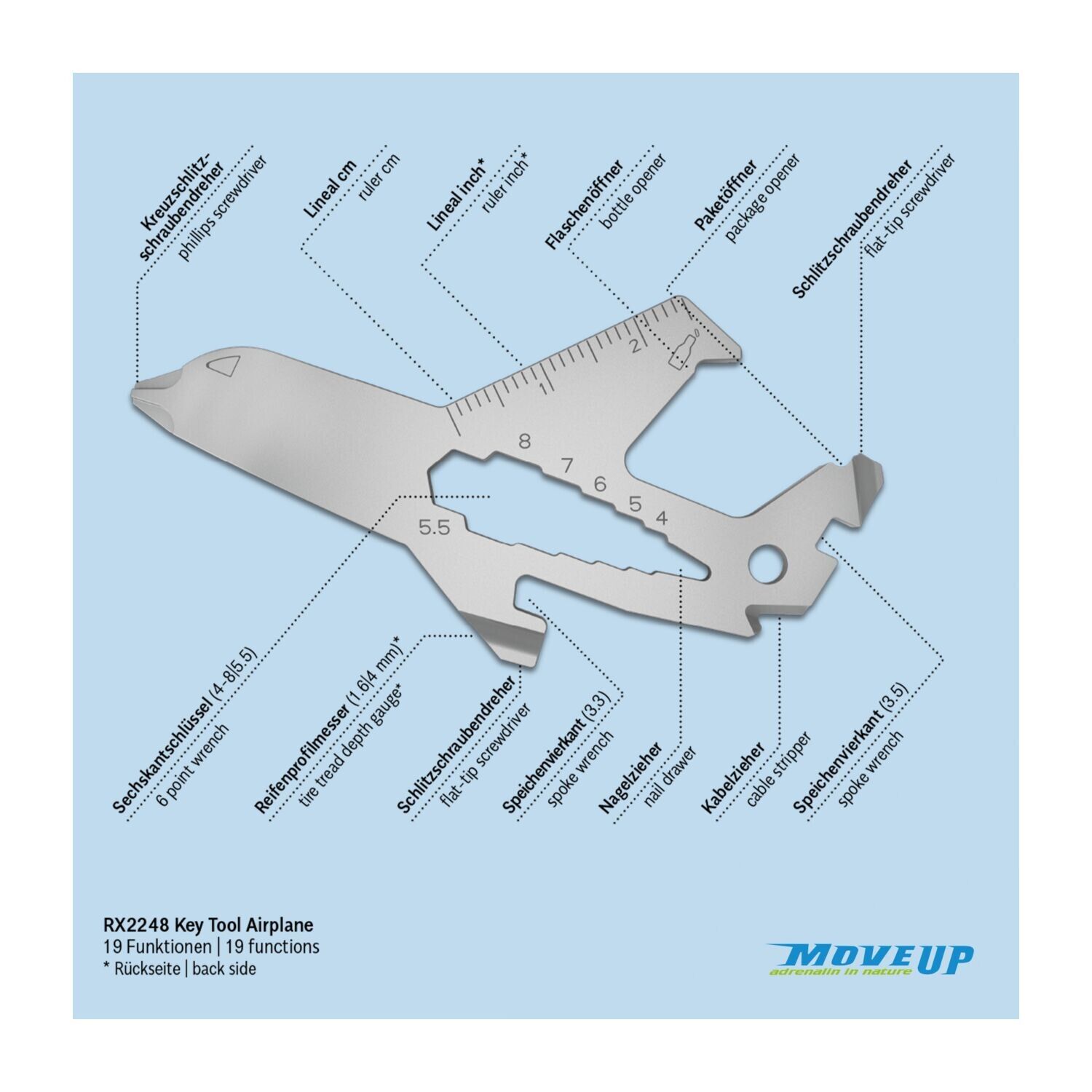 ROMINOX® Key Tool Airplane - 19 functions (Flugzeug)-32