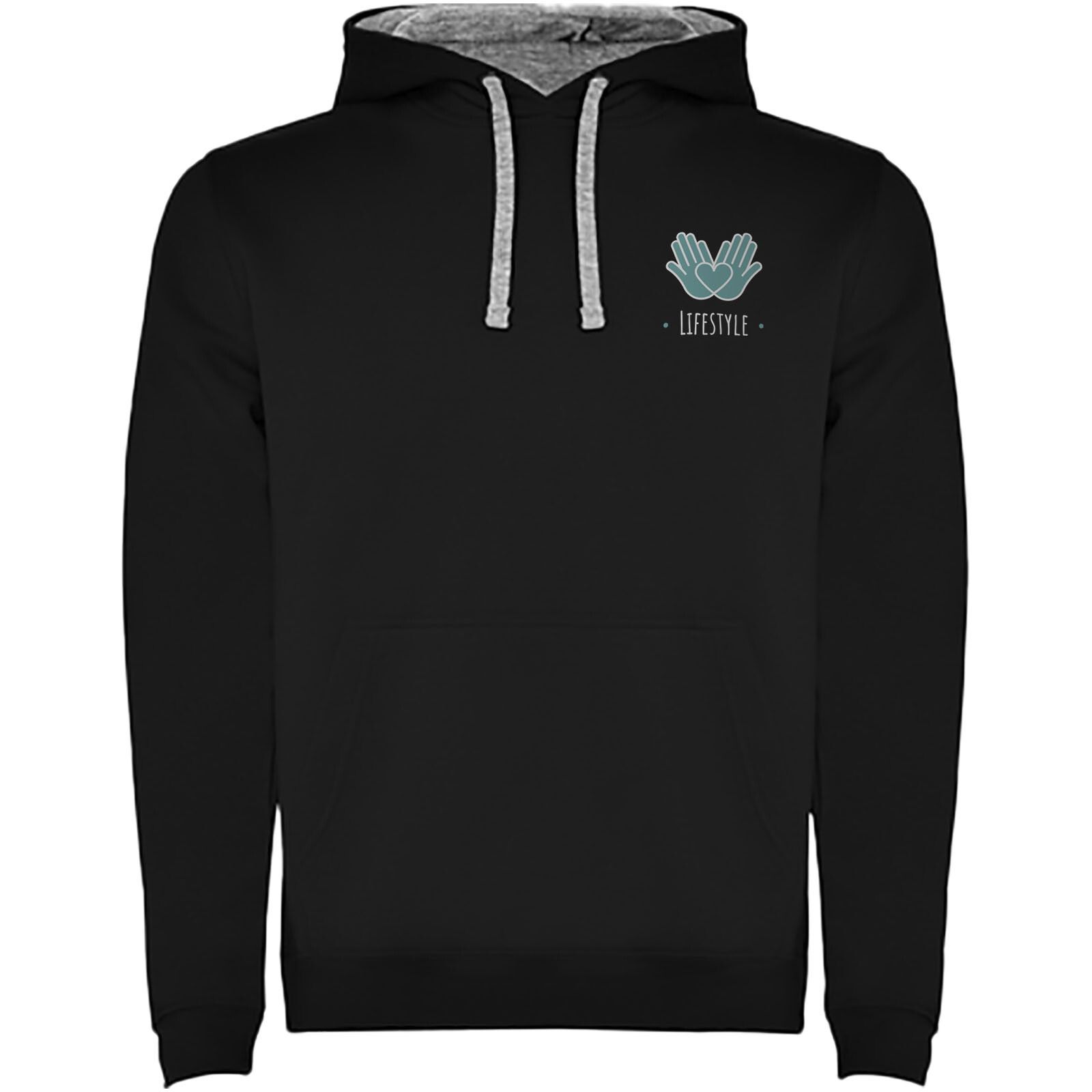 Urban Kapuzenpullover für Herren - schwarz -  marl grau - L-596