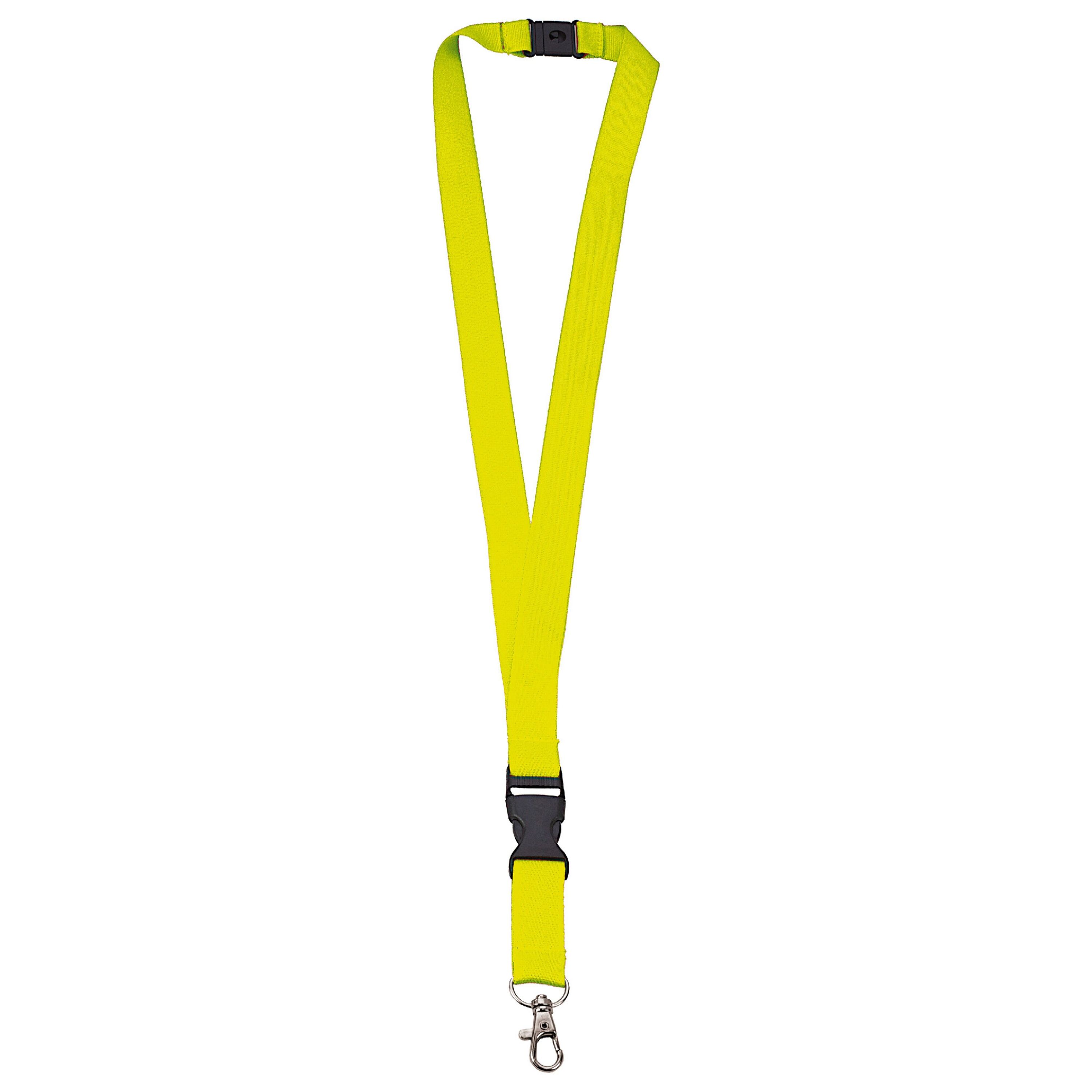 Polyester-Lanyard 20mm mit Schnalle und Haken - neon sortiment  -  gelb-489