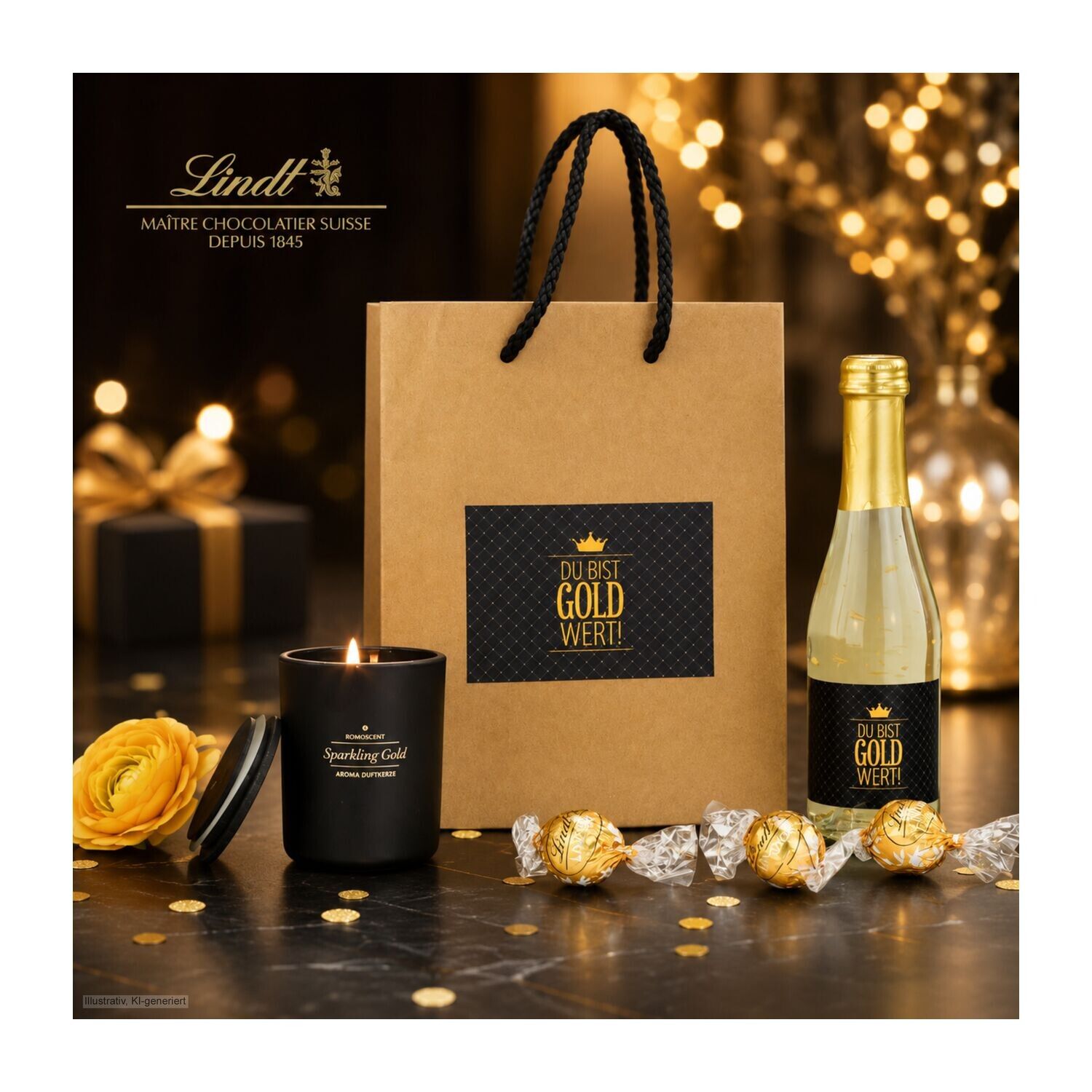 Geschenkset Du bist Gold wert Tüte-124