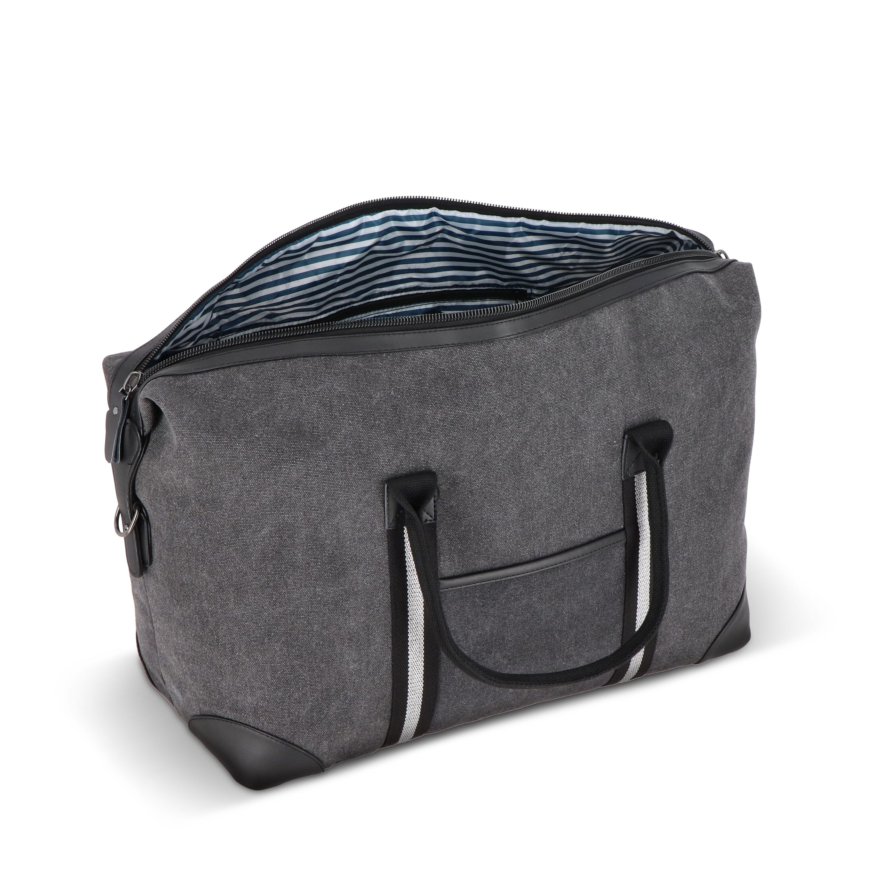 Weekender-Tasche aus recyceltem Baumwoll-Canvas Harper - dunkelgrau-937