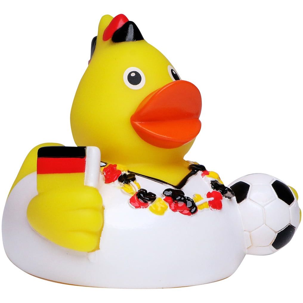 Quietsche-Ente Fußballfan - schwarz - rot - gelb-260