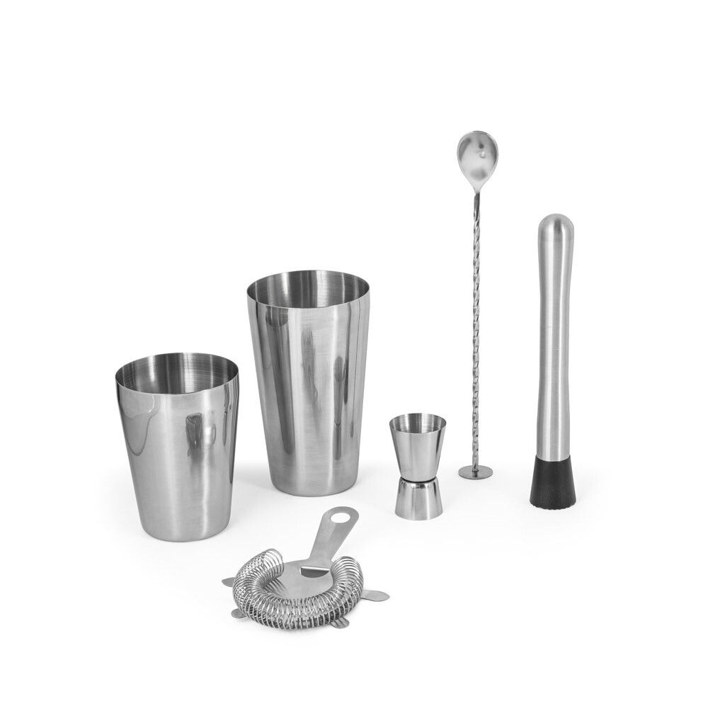 BRAMBLE Cocktail-Set aus Edelstahl bestehend aus 6 Teilen - silber-718