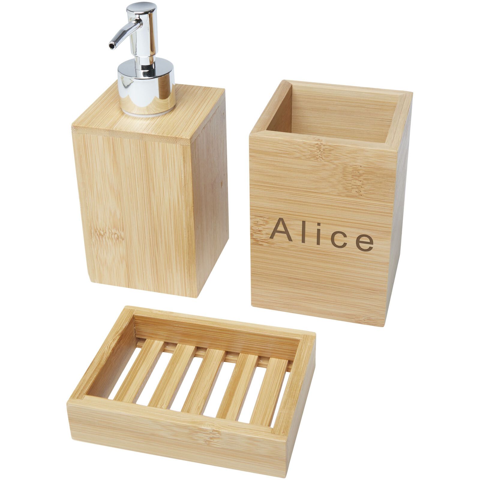 Hedon 3-teiliges Bambus Badezimmer-Set - natural-151