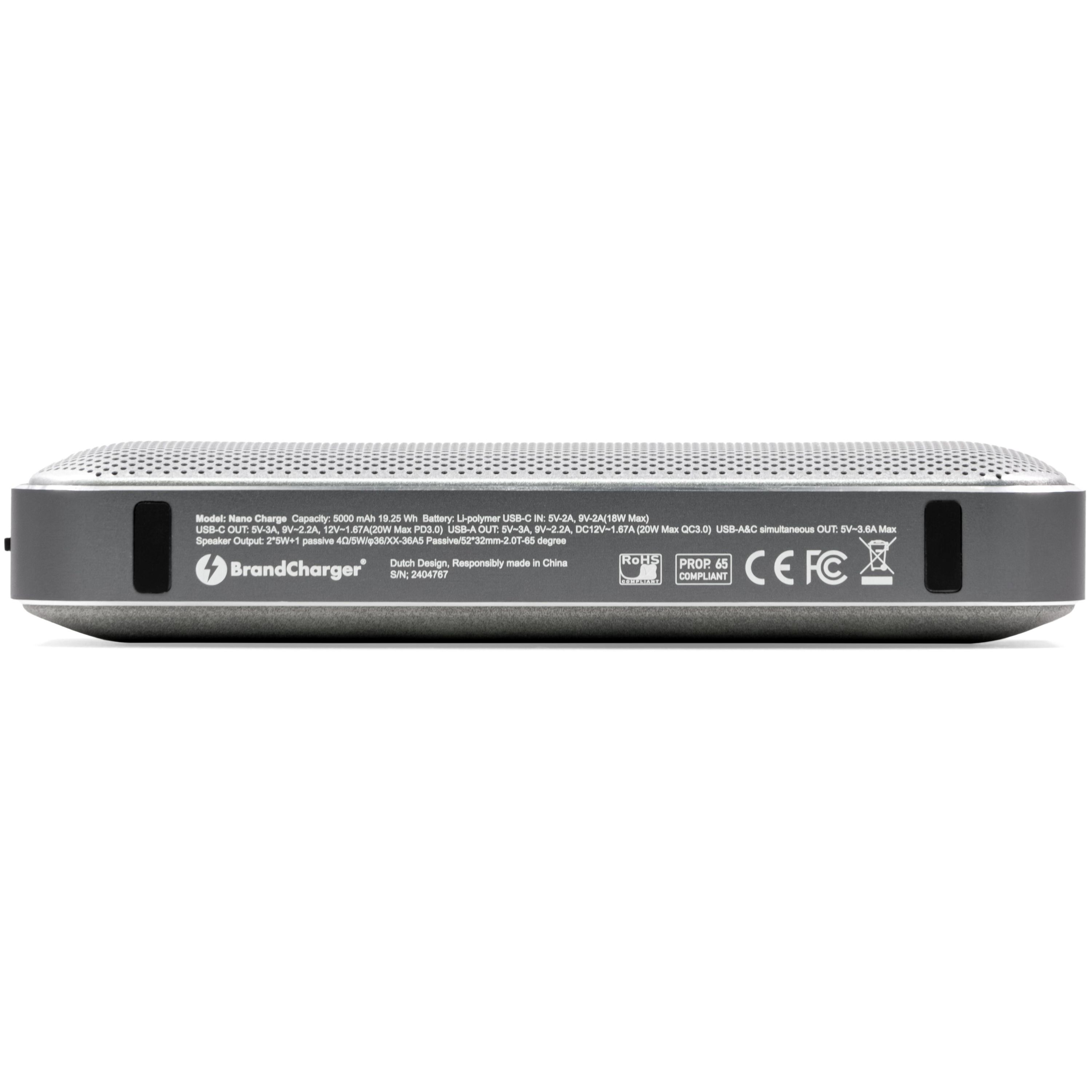 BrandCharger Nano Charge kabelloser Lautsprecher - schwarz - silber-957