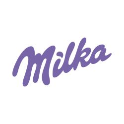 Milka Logo auf weißem Hintergrund