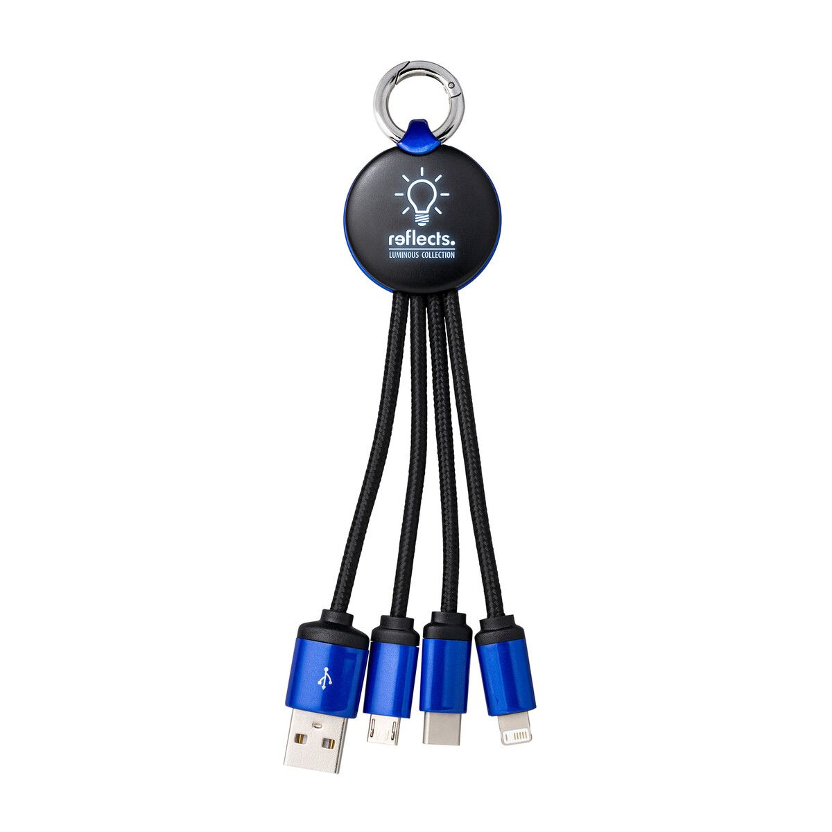 3-in-1 Ladekabel mit Beleuchtung PUHALANI - blau - blau-426