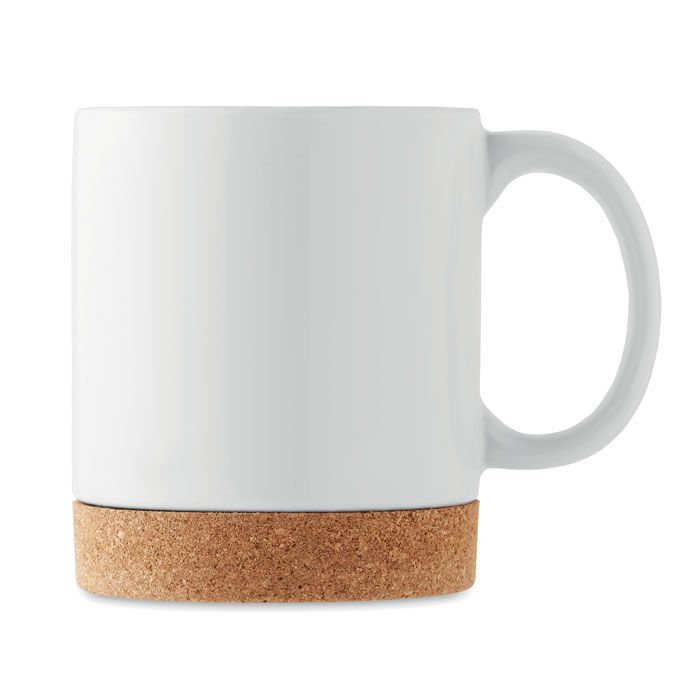 Keramikbecher Subli mit Kork 280 ml KAROO SUBLIM - weiß-529