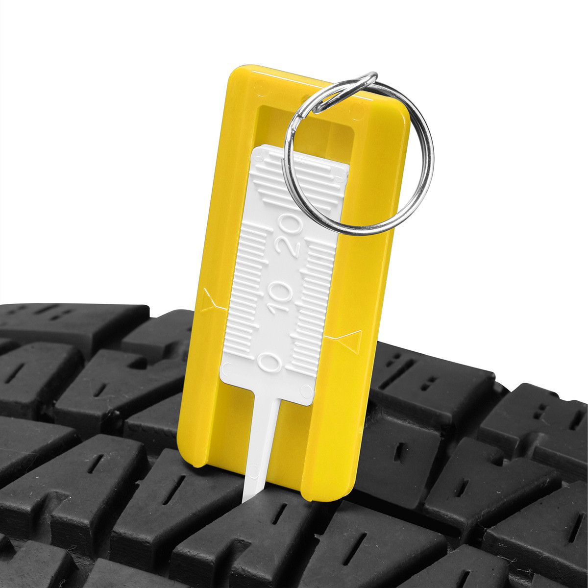 Reifenprofiltiefenmesser mit Ring - weiß - gelb-242