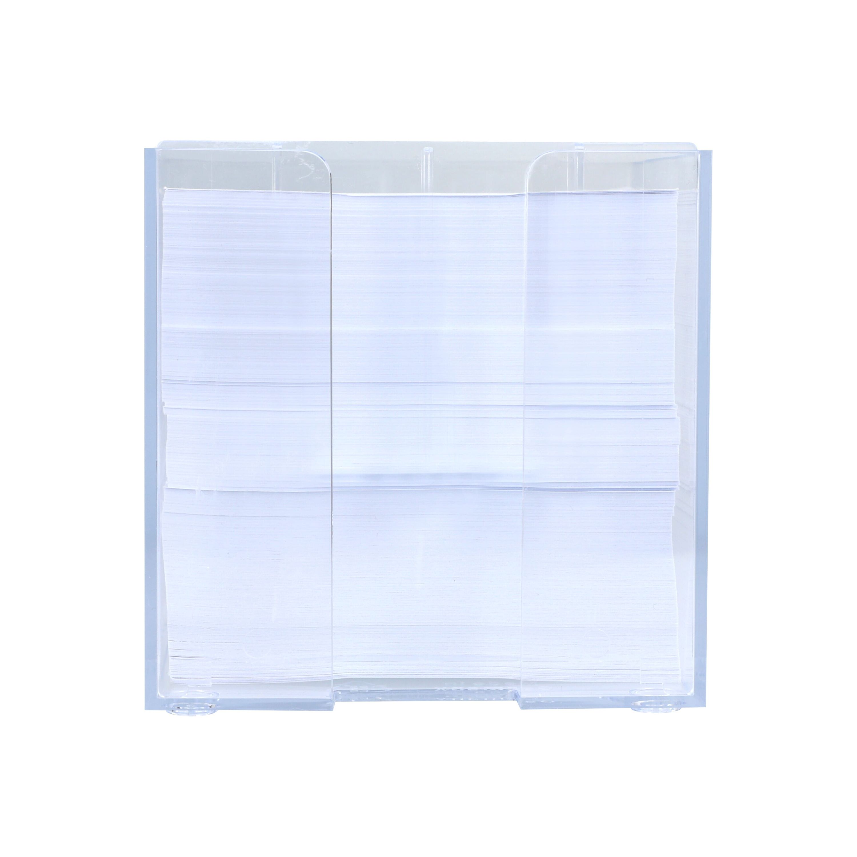 Notizzettel 10x10x10cm in Würfelbox mit Stifteköcher - transparent-432