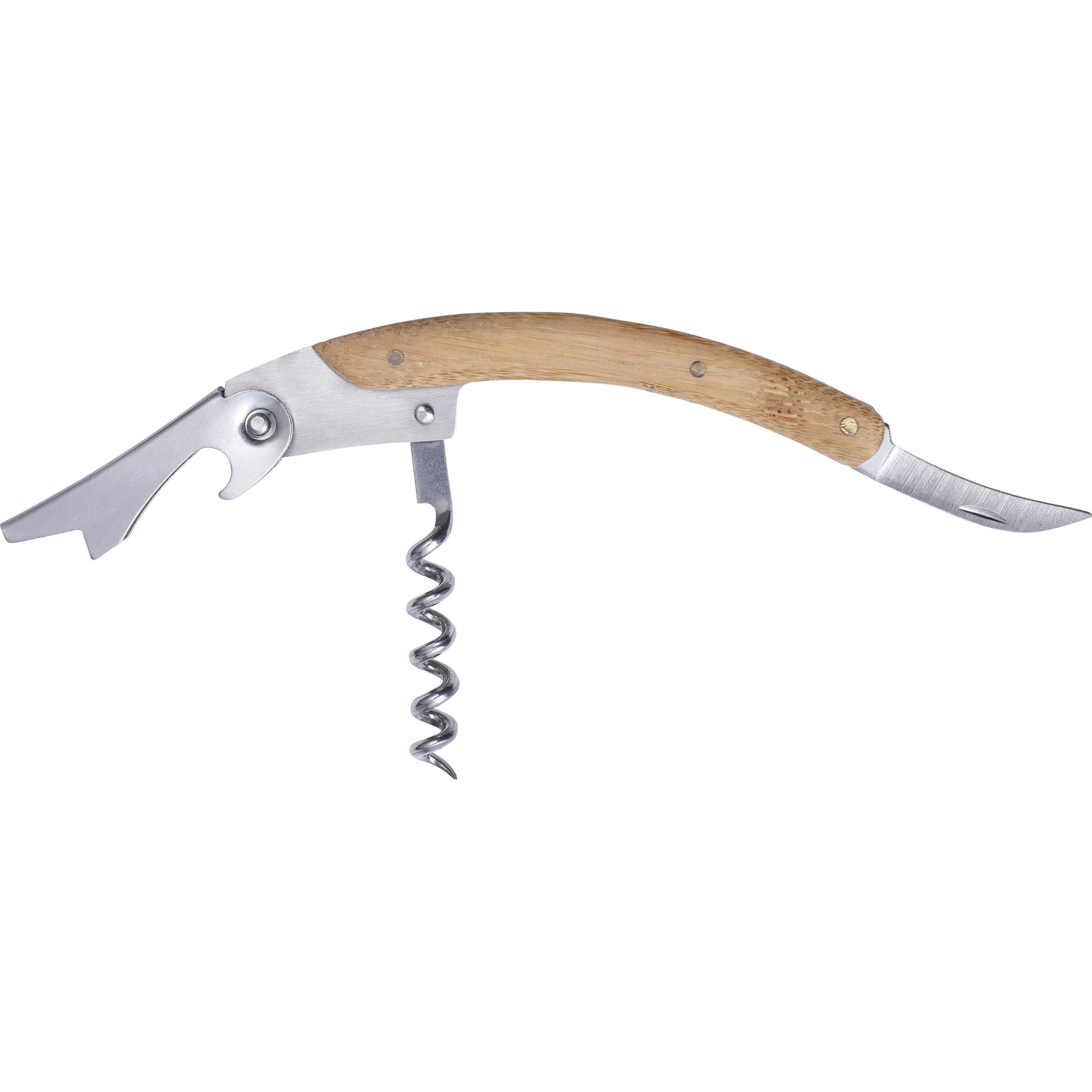 Weinset aus Bambus und Stahl Leonie - braun-940
