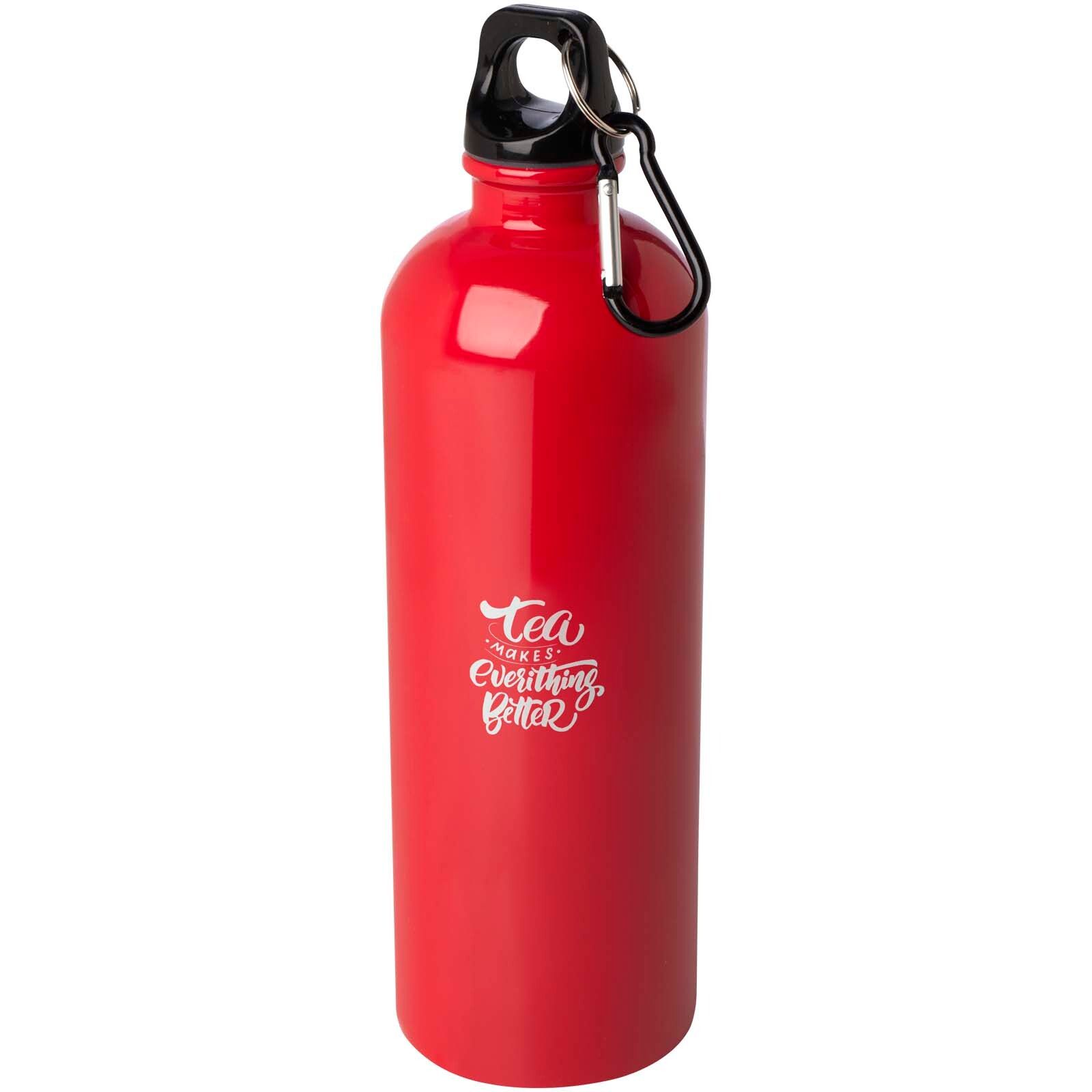 Oregon 750 ml RCS-zertifizierte, einwandige Trinkflasche aus Edelstahl mit Karabinerhaken - rot-496