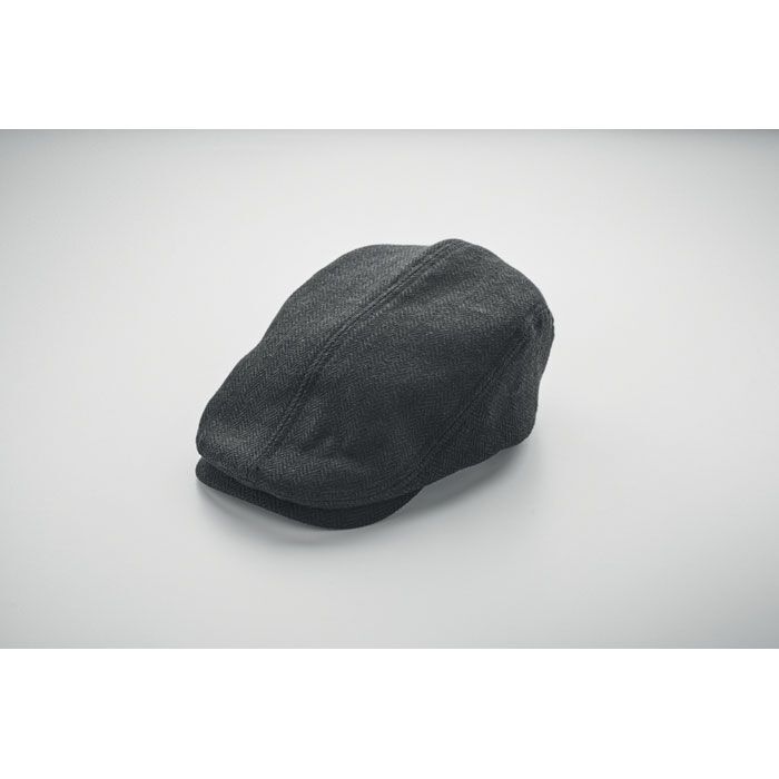 Newsboy-Kappe 335 g/m² BLIND PEAK - schwarz-832