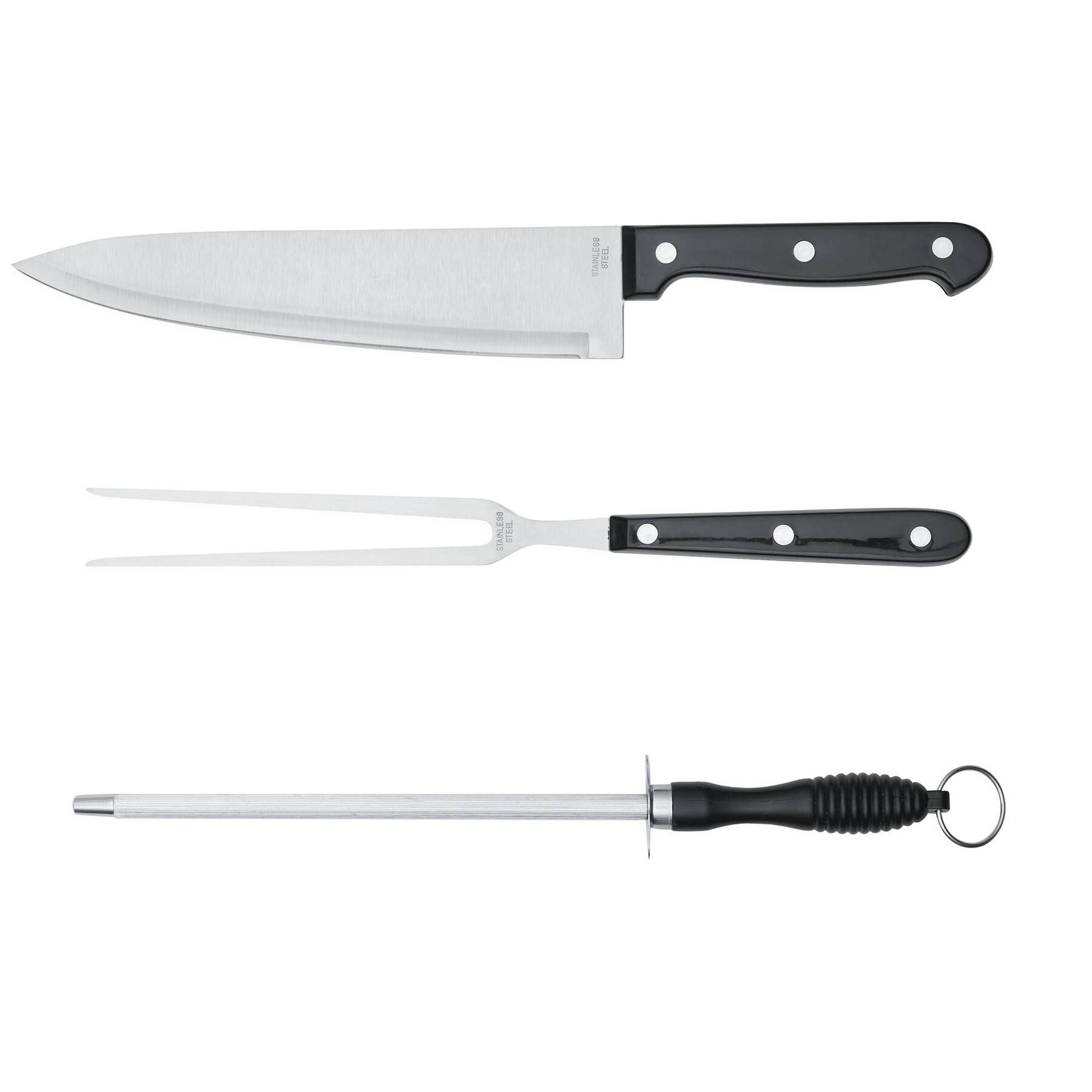 Edelstahl-Tranchierbesteck CARVE - silber-907
