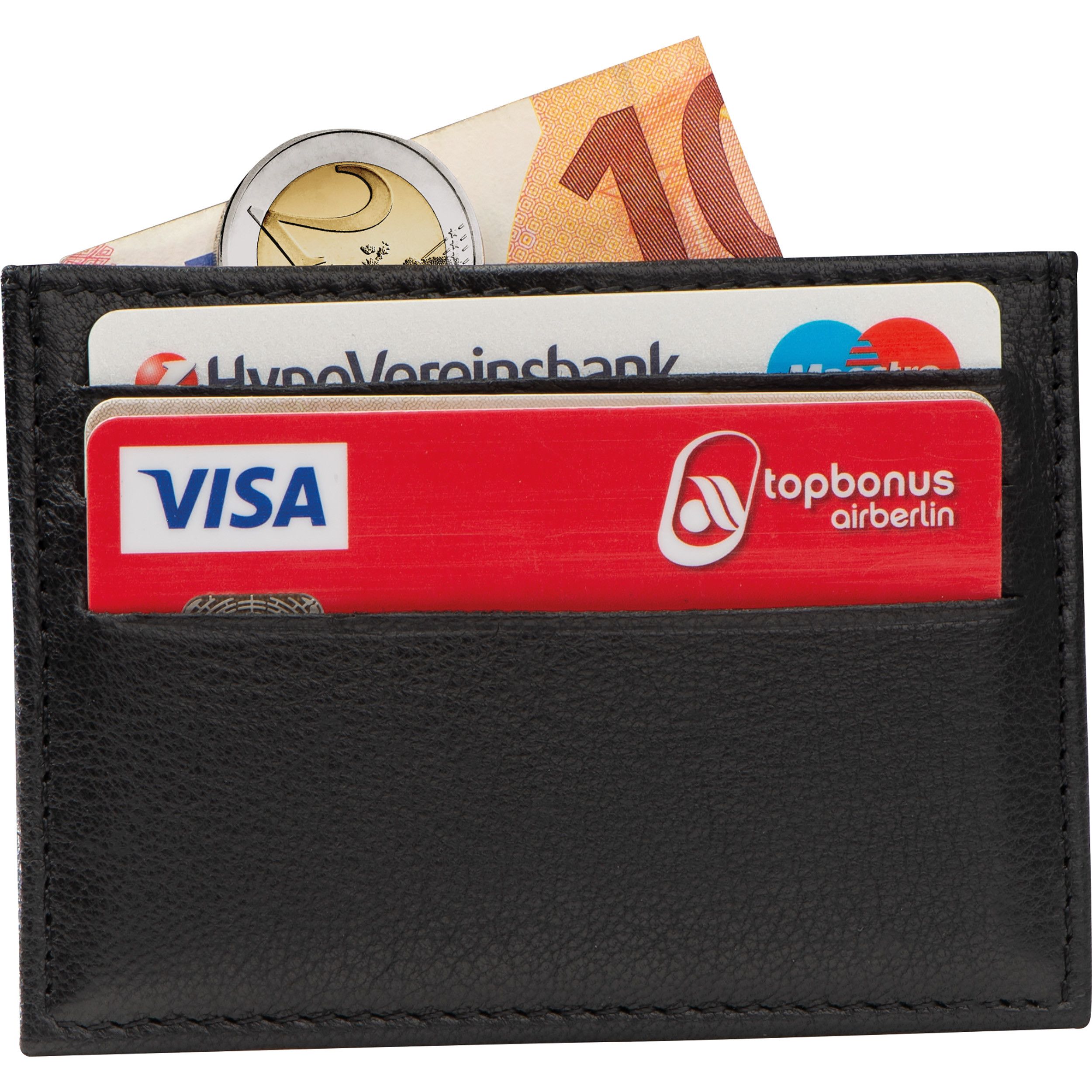 RFID Kreditkartenetui aus Leder - schwarz-958