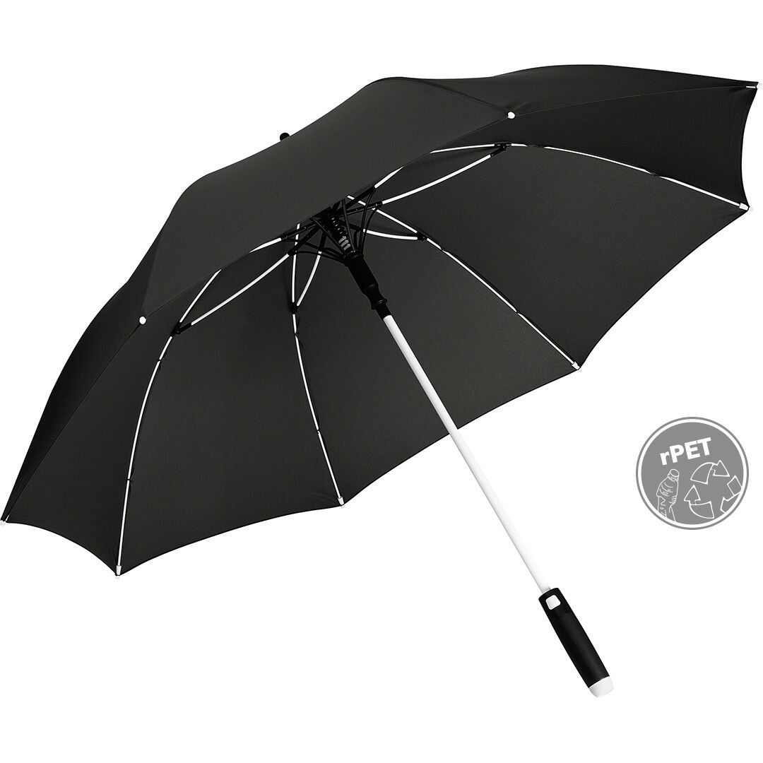 AC-Midsize-Stockschirm FARE® Whiteline Ø112 cm - schwarz-457
