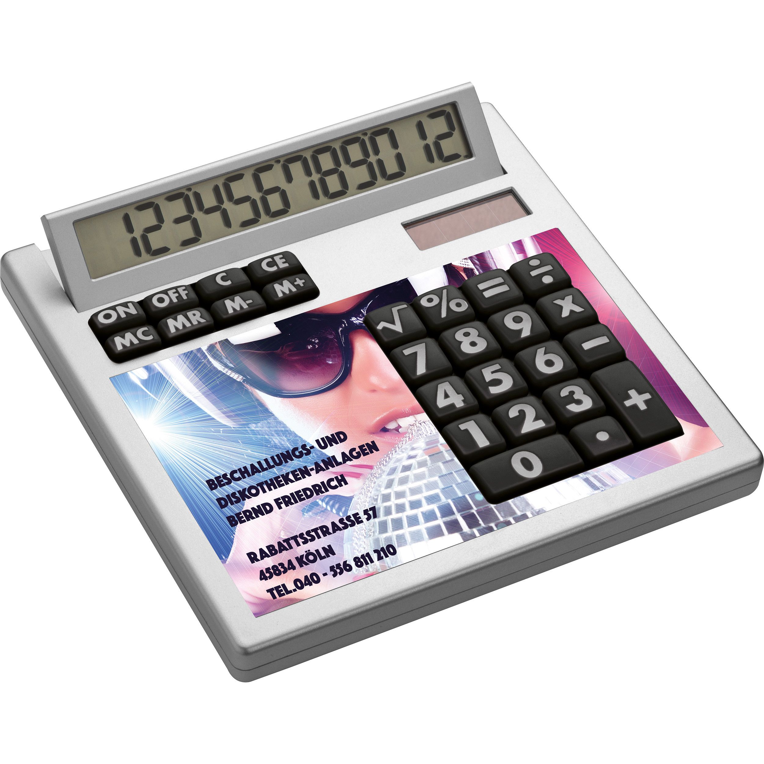 Tischrechner Eigendesign mit 12 Digits aus Kunststoff - weiß-310