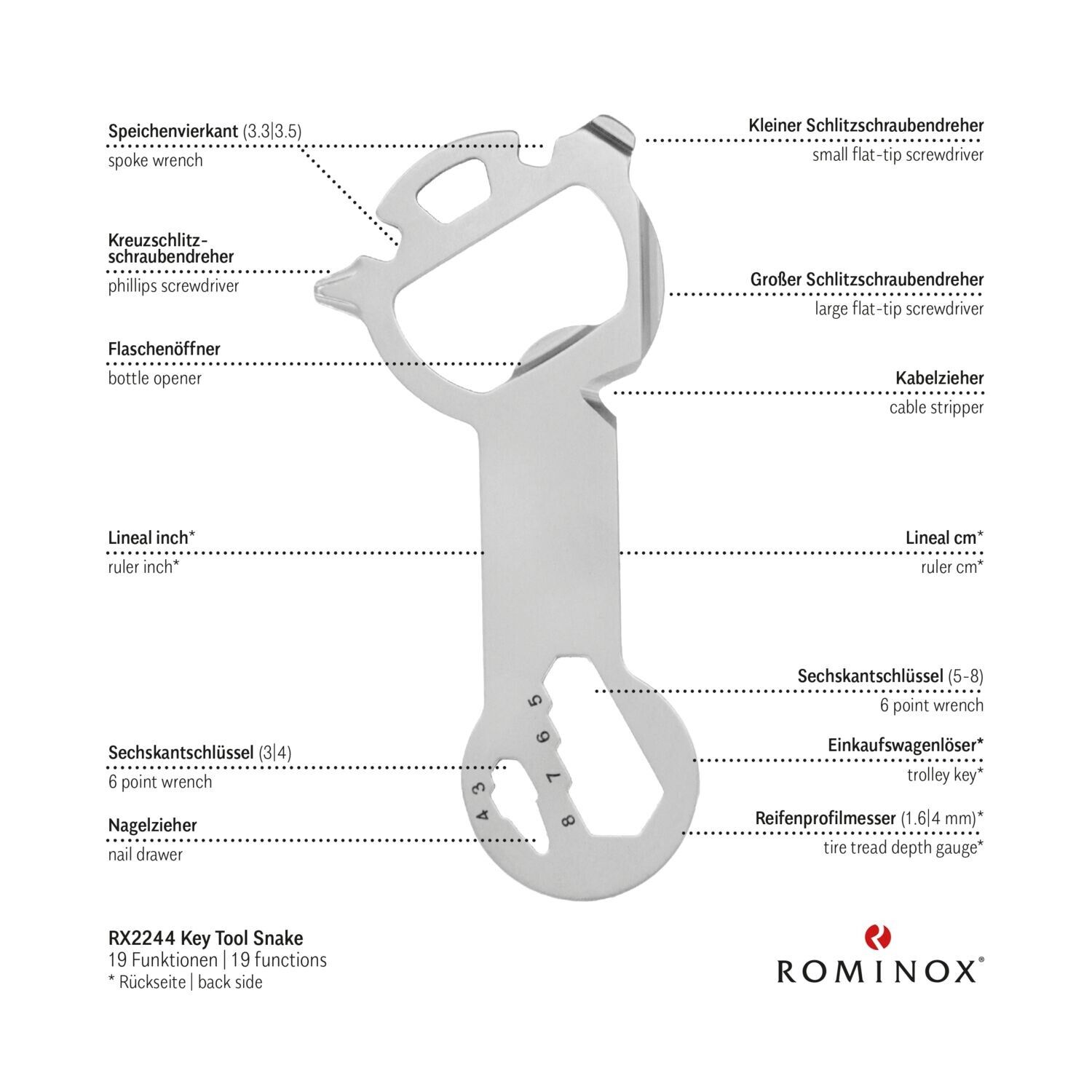 ROMINOX® Key Tool Snake - 19 Funktionen-647