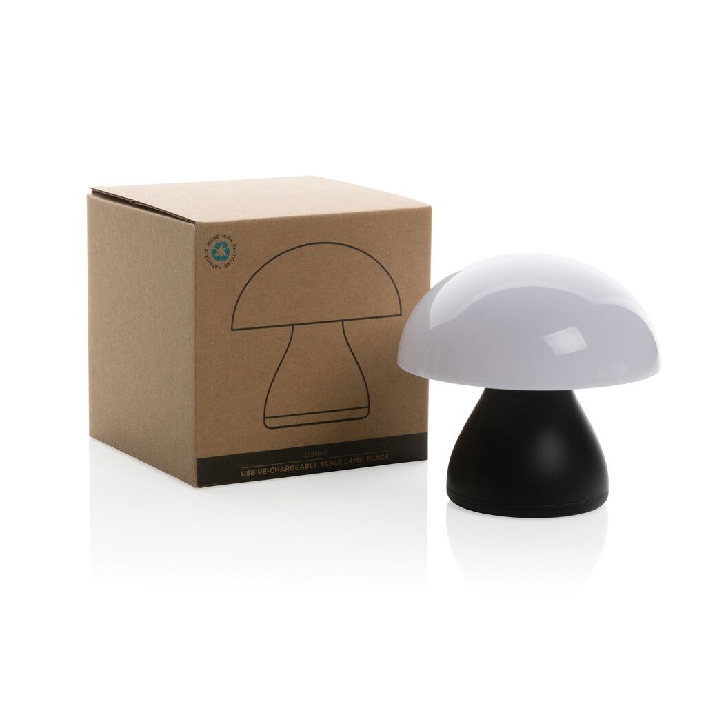 Luming wiederaufladbare USB-Tischlampe aus RCS Kunststoff - schwarz-915