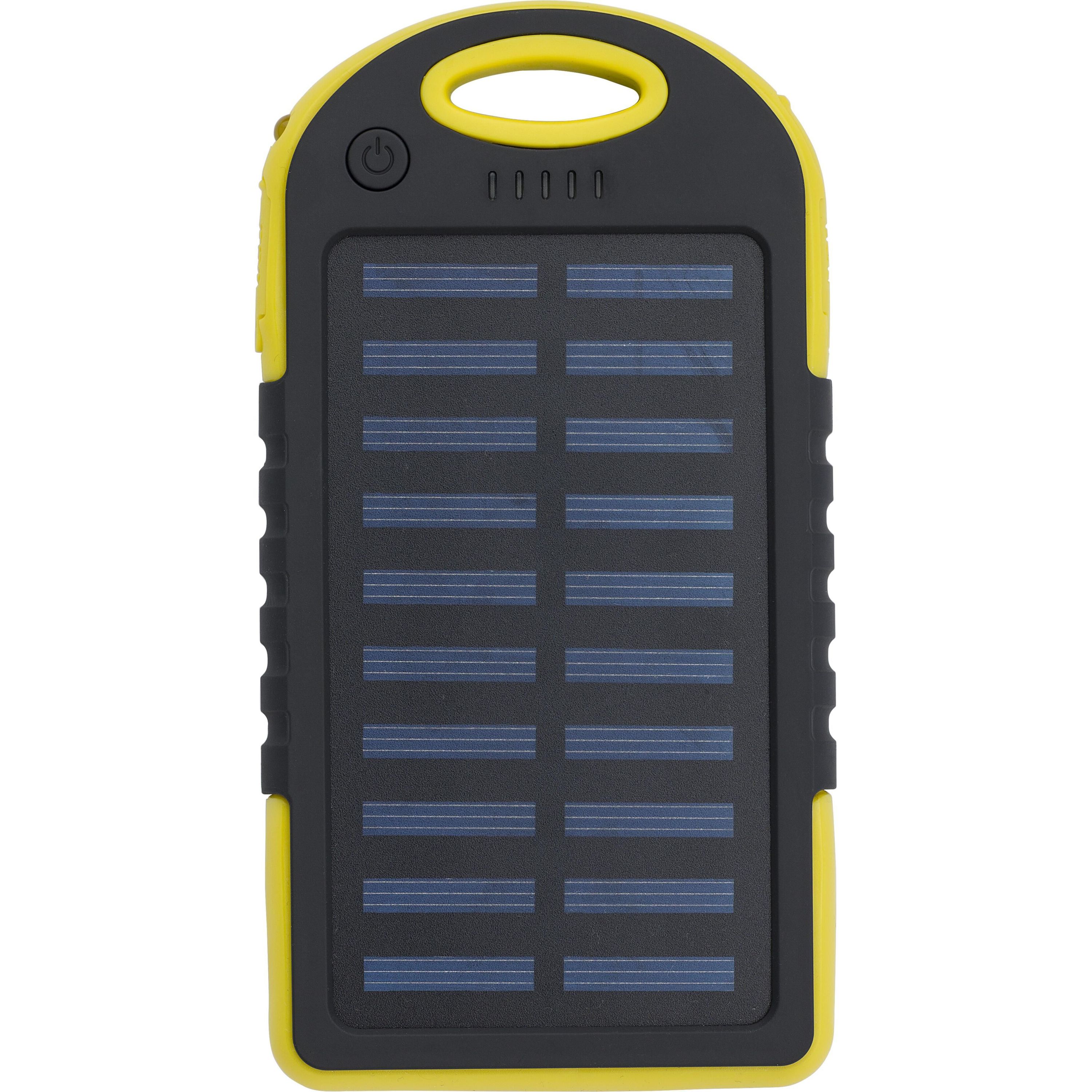 Gummierte ABS Solar-Powerbank Arin - rot-221