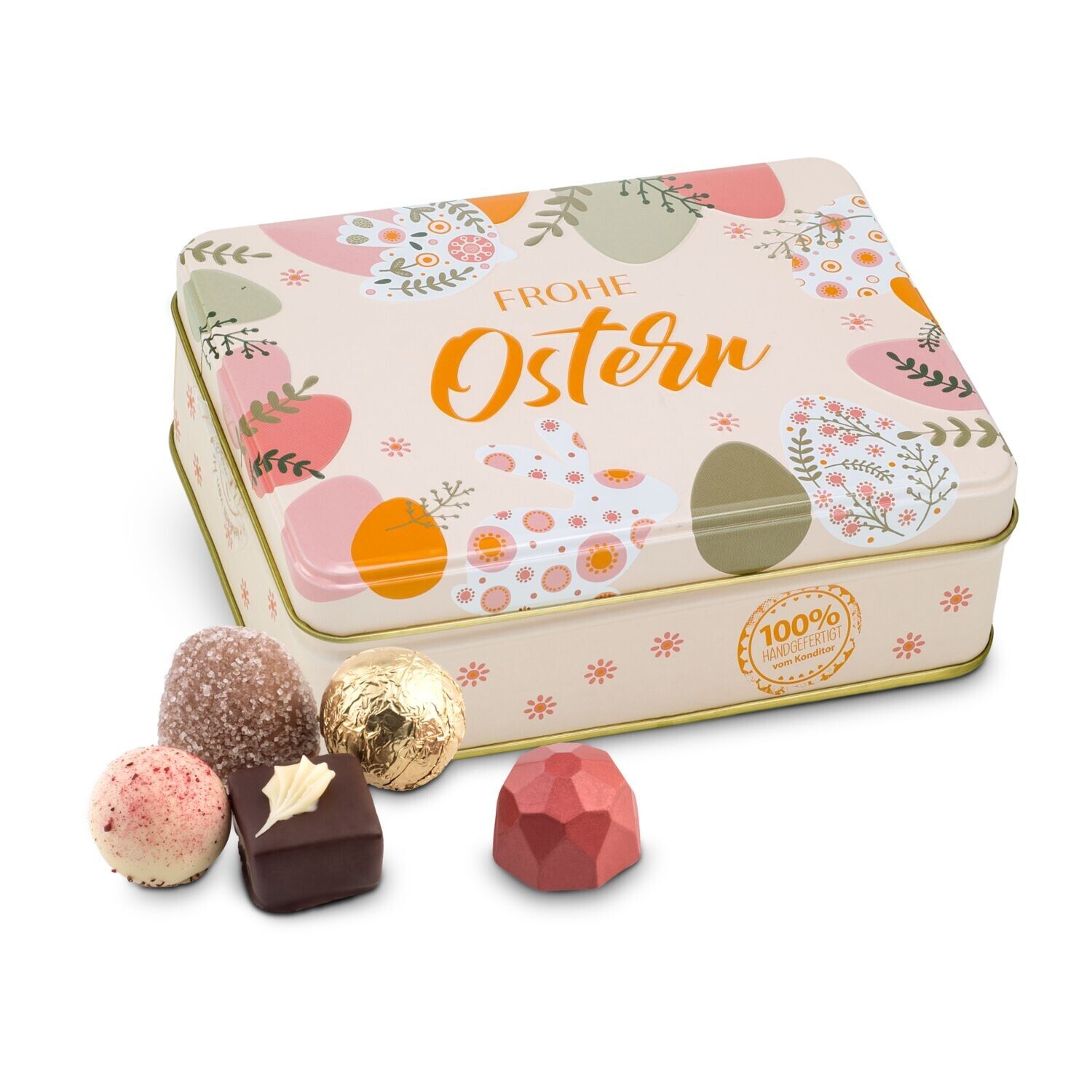 Frohe Ostern - Pralinendose mit 125 g-190