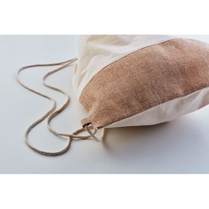 Beutel mit Kordelzug Jute INDIA - beige-738