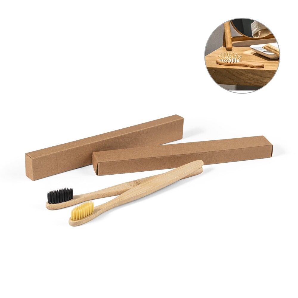DELANY Zahnbürste mit Bambuskörper und Nylon-Borstel - natur-904