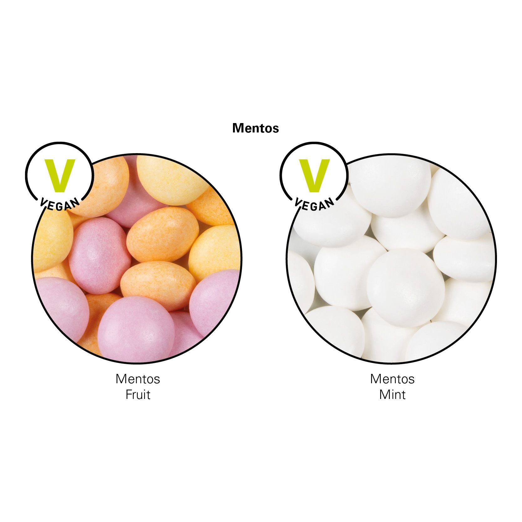Minitüte, 8 g, Folie weiß, Mentos Kaudragee Fruit-417