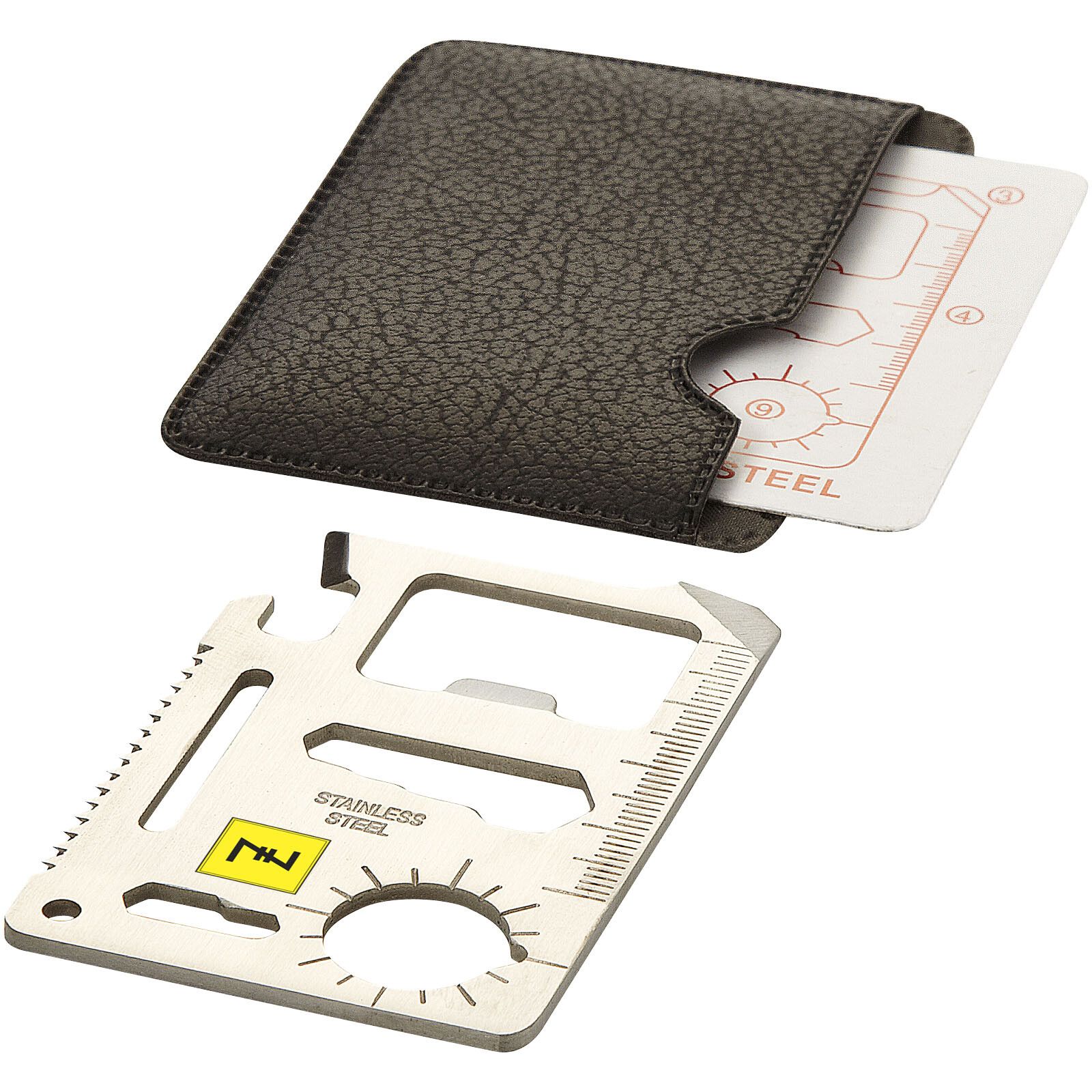 Saki Taschen Werkzeugkarte mit 15 Funktionen - silber -  schwarz-476